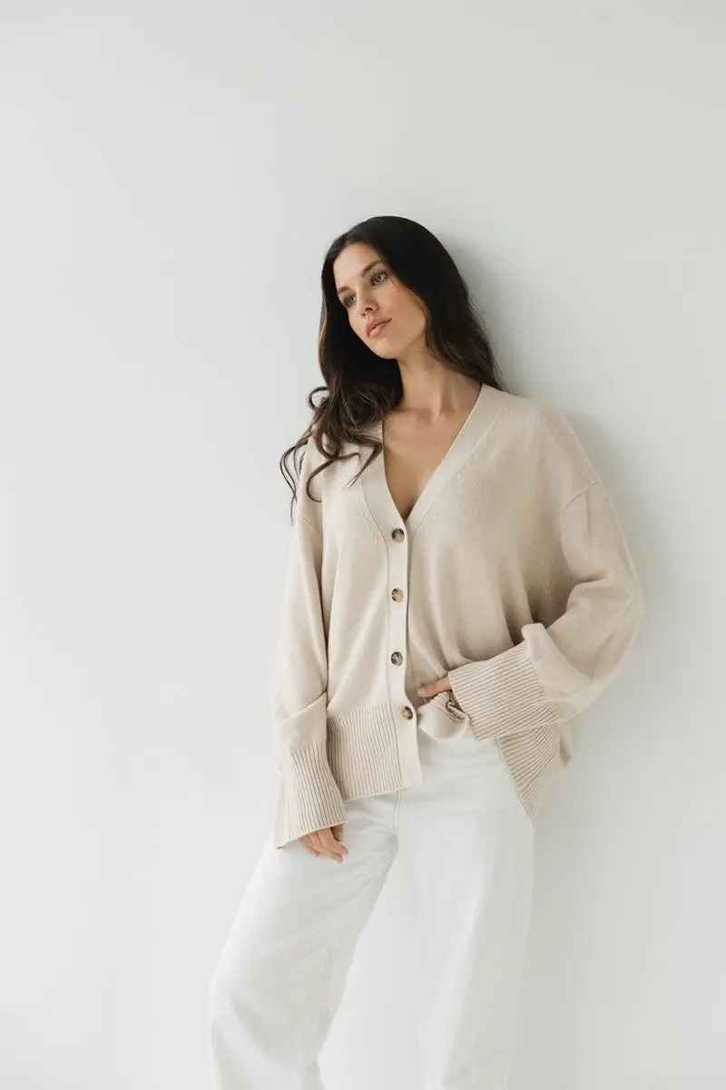 Sophie - Love Me  Cardigan - Oat 1
