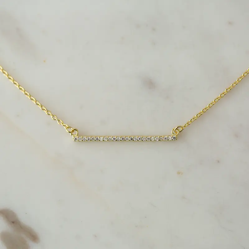 Sophie - Sparkle Bar Necklace - Gold 1