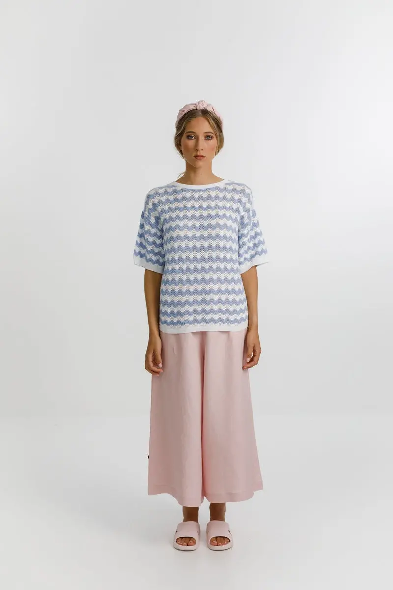 Thing Thing - Squiggle Tee - Blue/White 1