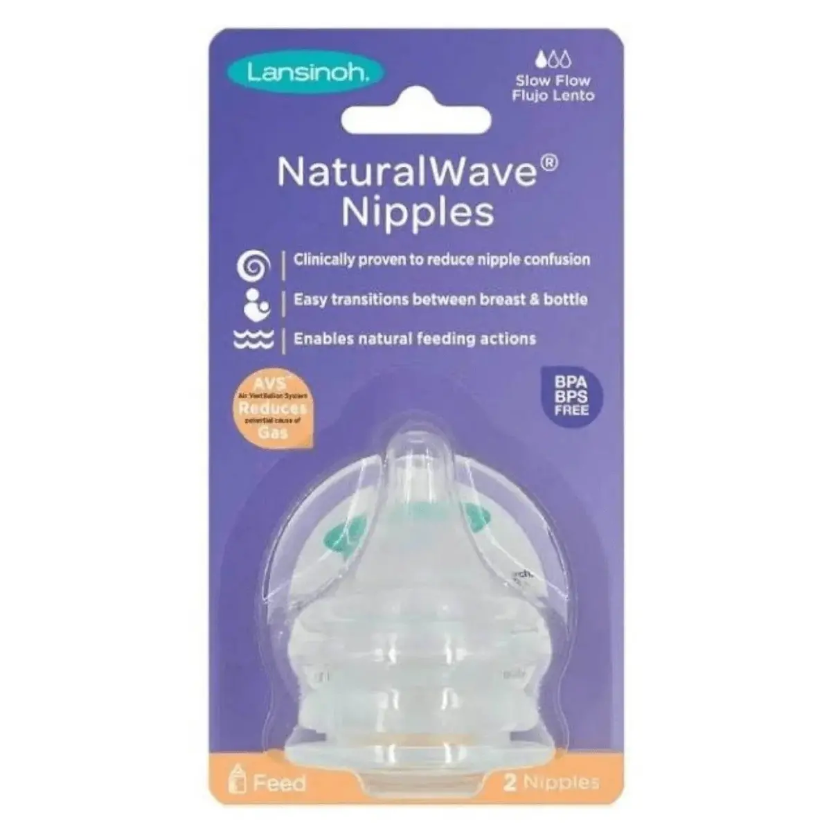 Tetina Lansinoh Natural Wave 2 Unds Flujo Lento 1