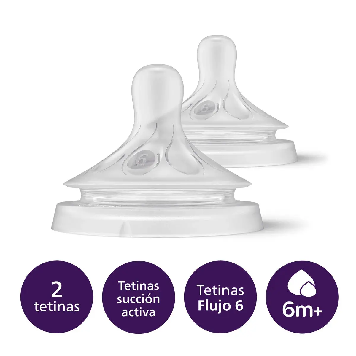 Tetina Natural Response Flujo Para Espesos 6 Meses + 2 Unidades Scy966/02, Avent 1