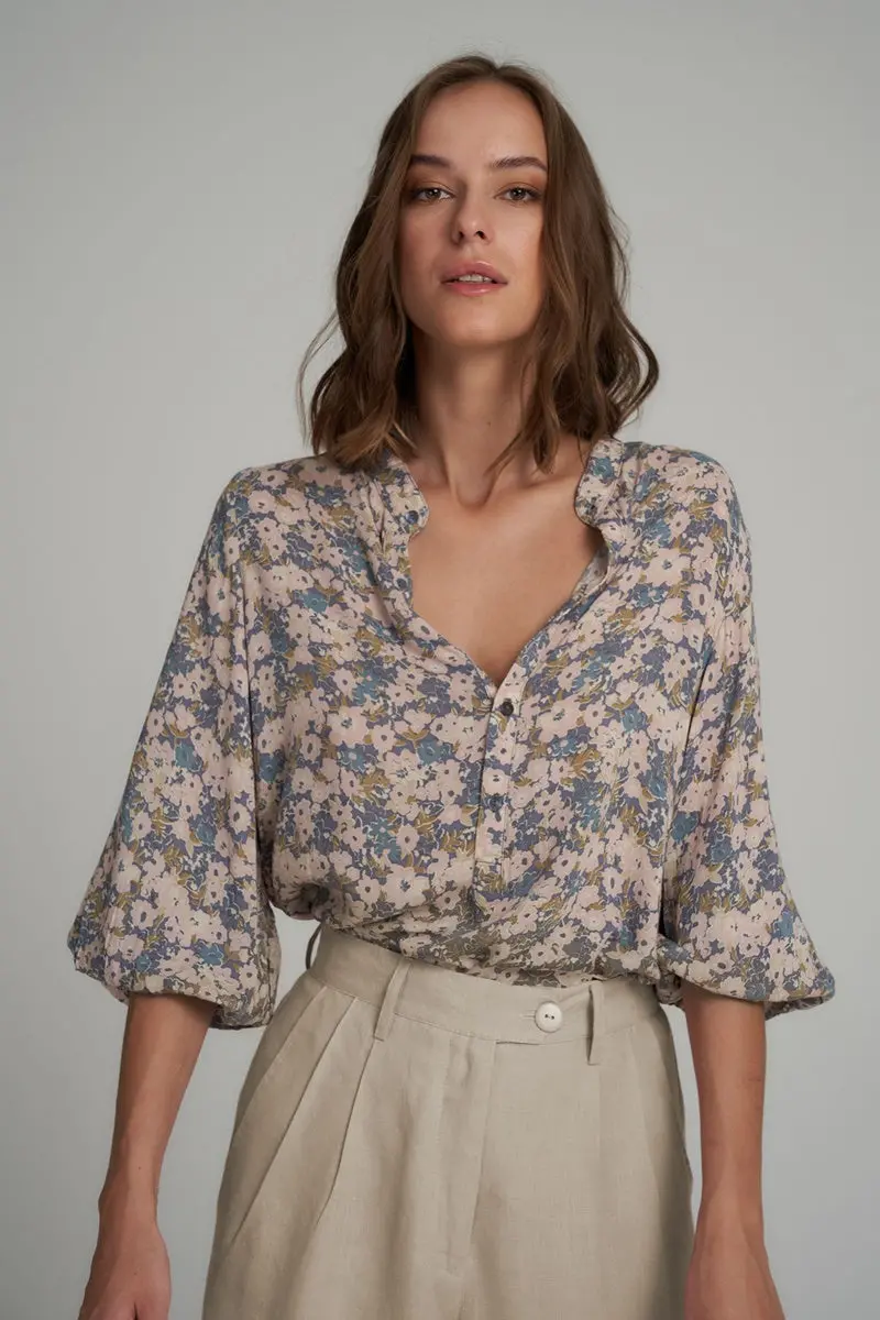 Lilya - Agatha Top - Floral Blue 1