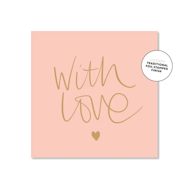 Just Smitten Mini Gift Card - With Love - Coral 1