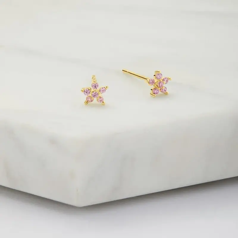 Zafino - Cara Stud Earring - Silver/Pink 1