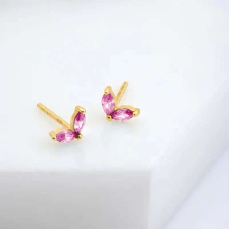 Zafino - Mia Stud Earring - Silver/Pink 1