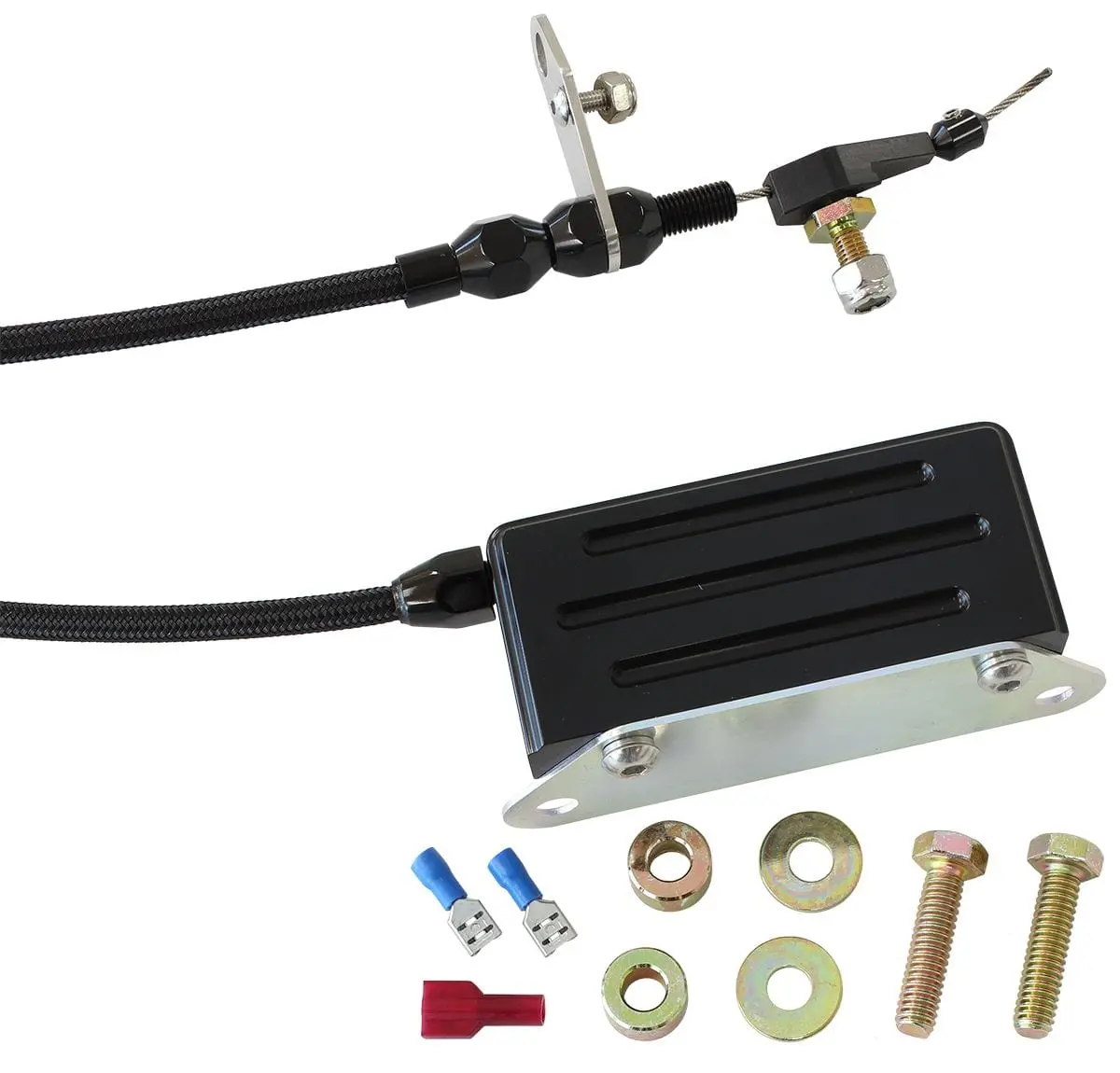Black Stainless Steel Kickdown Cable Assembly With Matte Black Ends 1