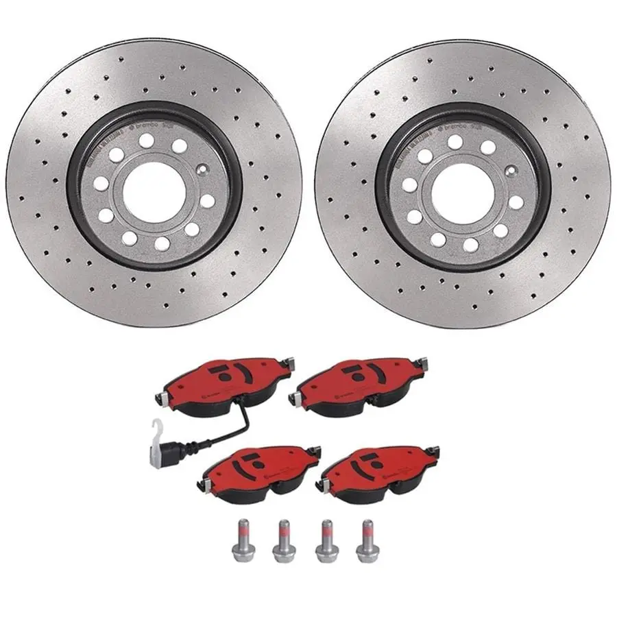 Brembo Ktx0146 Front Brake Kit: Ceramic Pads & Drilled Rotors 1