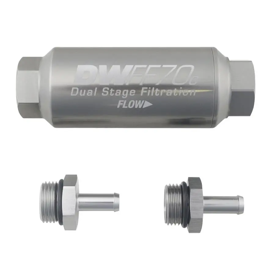 Deatschwerks High-Flow Inline Fuel Filter – Stainless Housing With 10-Micron Filtration (8-03-070-010K-516) 1